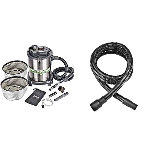 PowerSmith PAVC102 10 Amp 4 Gallon All-In-One Ash and Shop Vacuum/Blower with 10' Hose, Wheeled Base, Crevice Tool, Brush Nozzle, Pellet Stove Hose