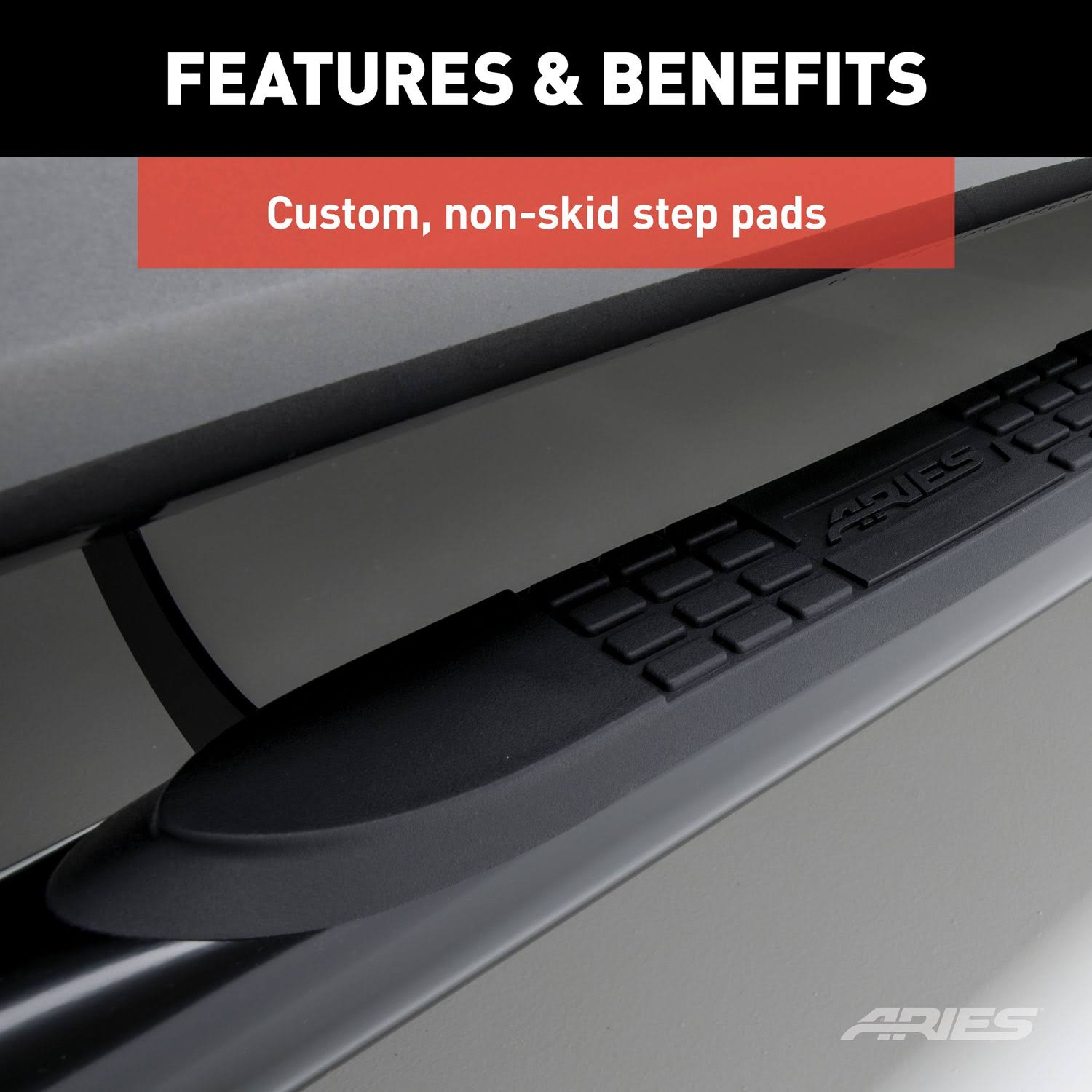 Aries 3-Inch Round Side Bars - Black 203012