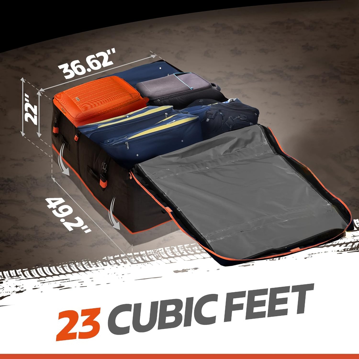 RoofPax Car Roof Bag & Rooftop Cargo Carrier. 19 Cubic Feet. Waterproof Excellent Military Quality Car Top Carrier. Heavy Duty RoofBag. Fits All