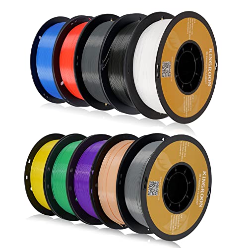 Kingroon PLA 3D Printer Filament, 12Rolls, Dimensional Accuracy +/- 0.03 mm, 12kg Spool(26.4lbs)