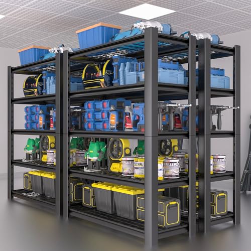 5-Tier Heavy Duty Garage Shelving Unit with Wire Shelves,3000 LBS Capacity Metal Storage Rack 72"H x 48"W x 20"D