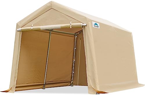 ADVANCE OUTDOOR 10x10 ft Heavy Duty Outdoor Patio Portable Canopy Storage Shelter Shed Carport with 2 Roll up Zipper Doors & Vents for Snowmobile