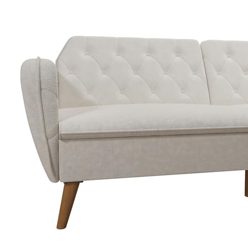 Novogratz Tallulah Memory Foam Futon, Convertible Couch, Camel Faux Leather