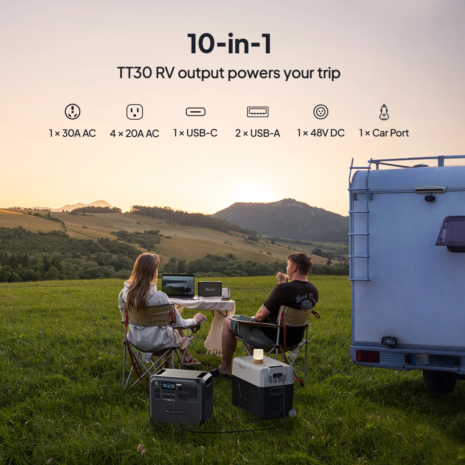 BLUETTI AC200L Portable Generator, 2048Wh Generator for Home Use, W/Multimeter,3600W Lifting Power, 2400W Portable Generator for Camping