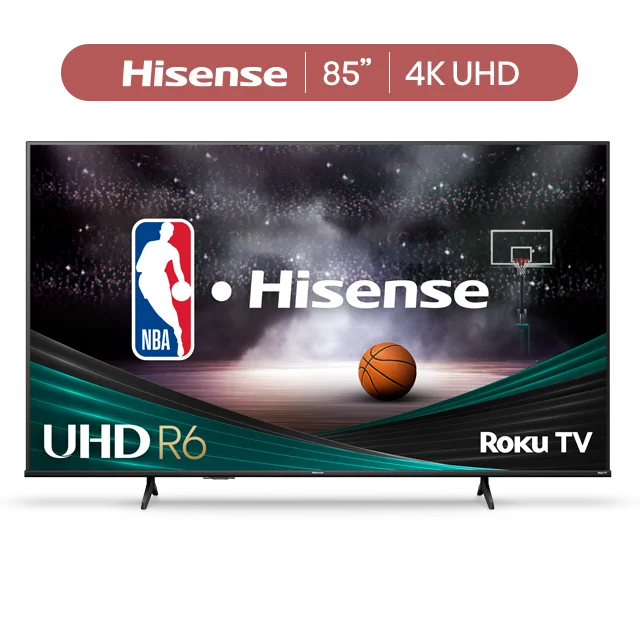 Hisense 85" Class 4K UHD LED LCD Roku Smart TV HDR R6 Series 85R6E4 - Curated Treasures Market