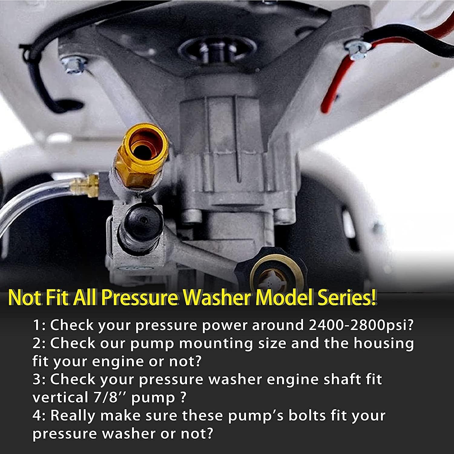 Pressure Washer Pump Replacement, 7/8'' Shaft Vertical Pressure Washer Pump, Power Washer Pumps Replacement