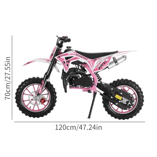 2025 Upgrade 49cc Kids Dirt Bike with Dual Disc Brakes, 2-Stroke 40KM/H Gas Pitbike