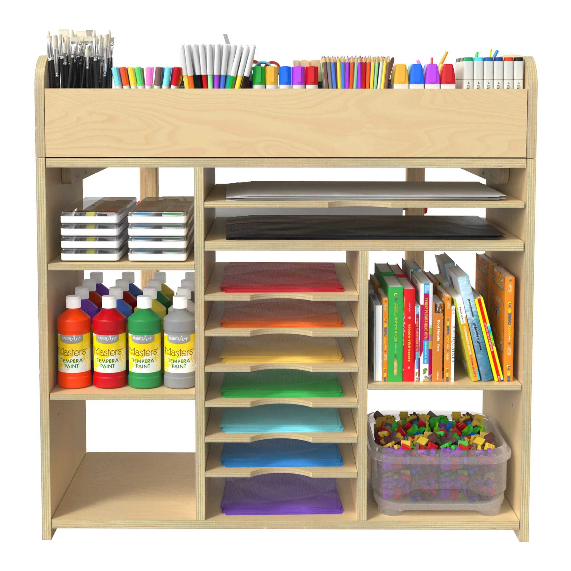 GDLF Kids Art Table and Chairs Set Craft Table with Large Storage Desk and Portable Art Supply Organizer for children ages 8-12, 47"L x 30"W