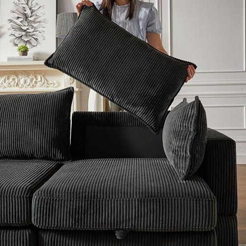 FANYE L/U-Shaped Oversized Free Combination Modular Storage Sectional Sofa Soft Corduroy Upholstered Deep Seat Sofa&Couch Convertible Sleeper Couch