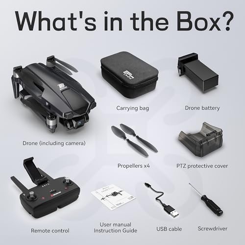 BEZGAR BD901 Drones with Camera for Adults 4K Long Range - Foldable Mini Drone with 4K Video, 3-Axis Gimbal, 3KM Transmission, 23 Mins Flight Time