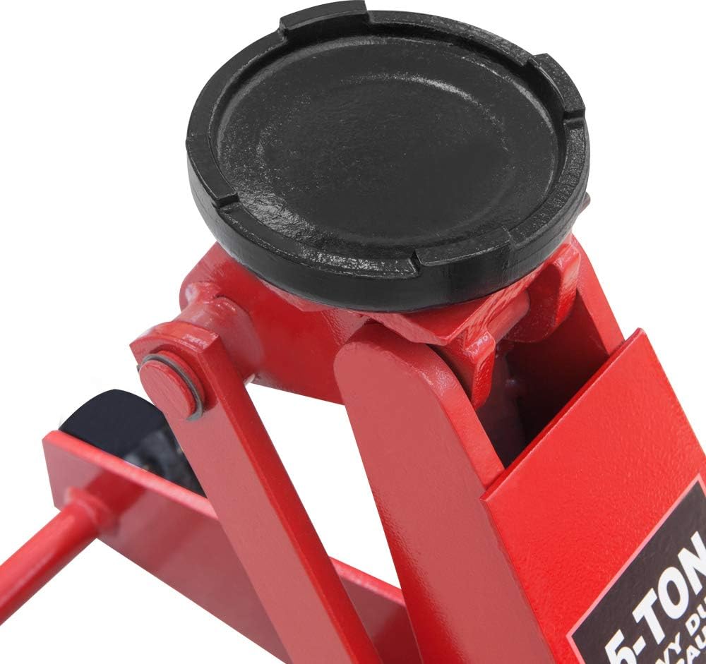 BIG RED T80501 Torin Hydraulic Heavy Duty Long Frame Service/Floor Jack with Foot Pedal, 5 Ton (10,000 lb) Capacity, Red