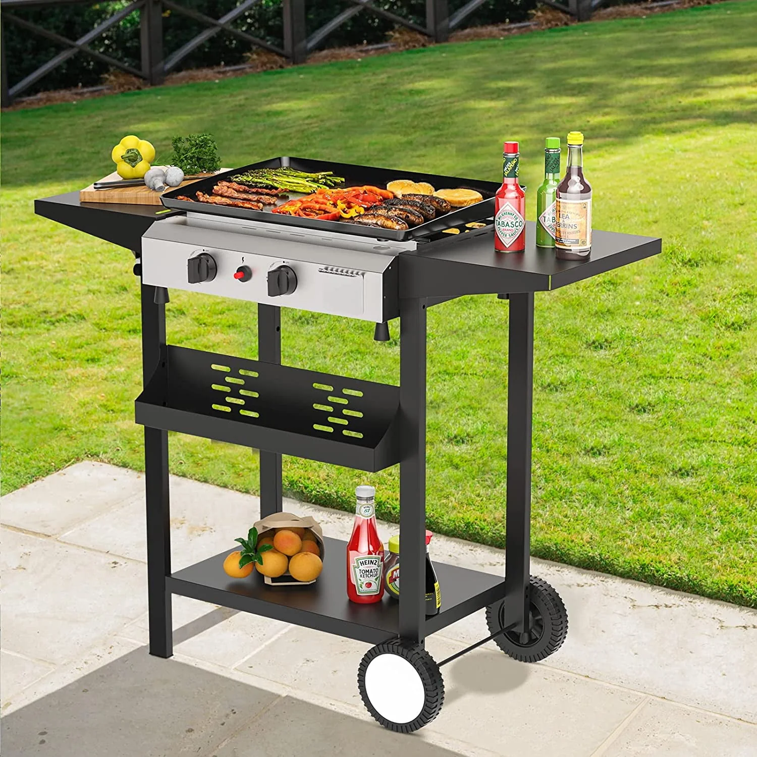 SKOK 3 Burner Gas Griddle-Outdoor Propane Griddle-BTU Propane Fuelled