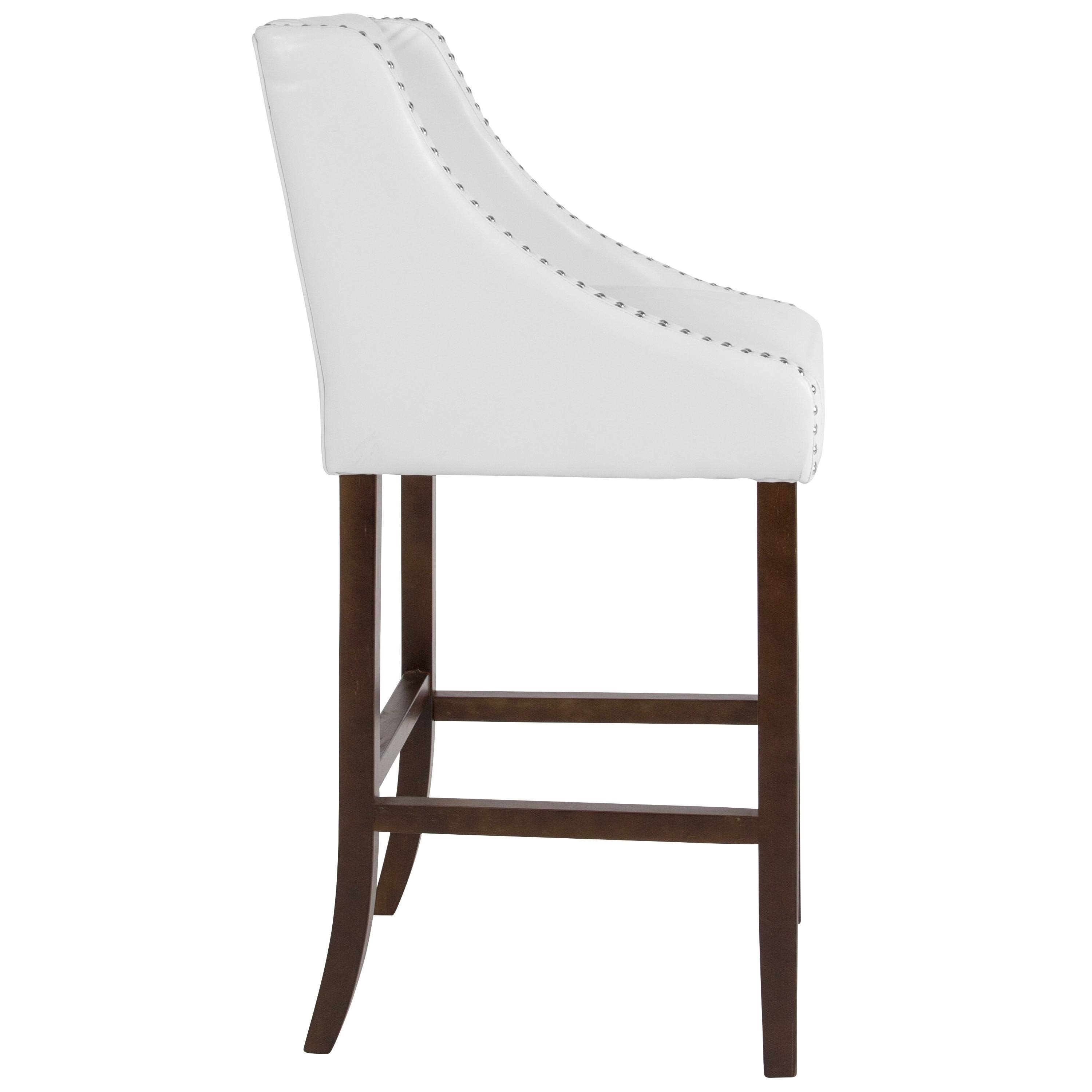 Lancaster Home 2 Pk. 30x22 High Transitional Barstool with Accent Nail Trim - 20x22W x 22x22D x 42x22H - Dark Grey Fabric