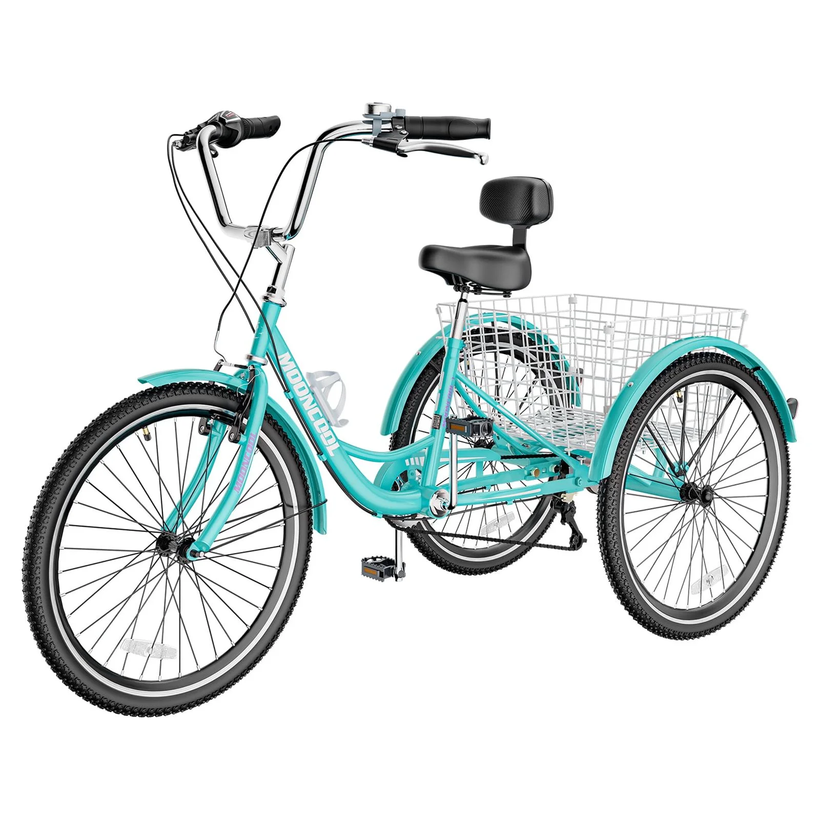 MOPHOTO 7 Speed Adult Tricycle 26 in/24in/20in, Trikes for Adults, Adult Tricycle with Basket & Dual Braking System, Adult Trikes for Women, Men