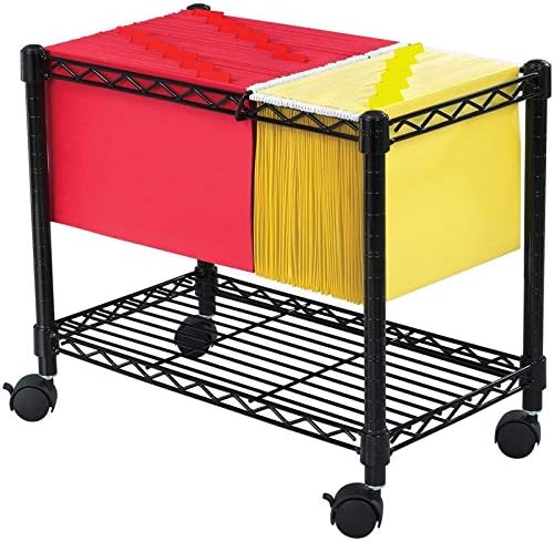 Scranton & Co Wire Mobile File Cart in Black