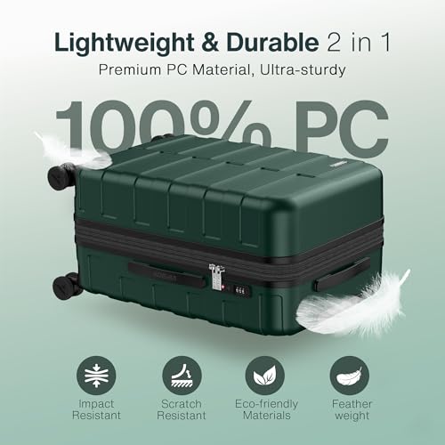 Luggage Sets 3 Piece (3-YEARS VIP SERVICE) Hardside Expandable Ultra Durable 100% PC Lightweight Carry On Travel Suitcase Set with TSA Lock Spinner