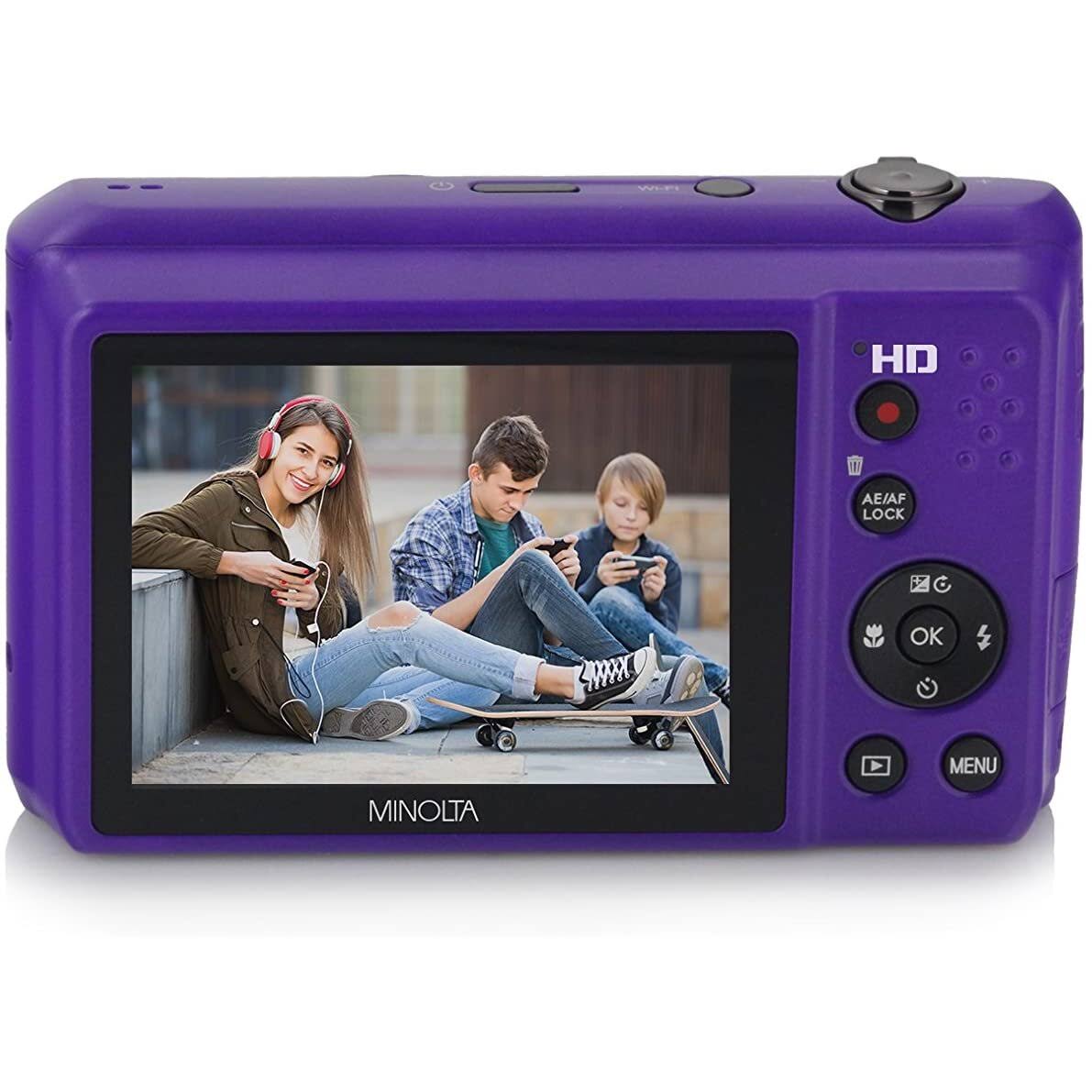 Minolta MN12Z-P 20.0-Megapixel HD Wi-Fi Digital Camera (Purple)
