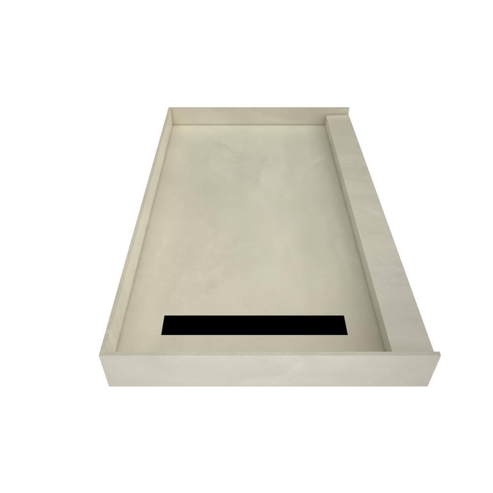 Tile Redi Redi Trench 48 in. x 60 in. Single Threshold Shower Base with Left Drain and Matte Black Trench Grate