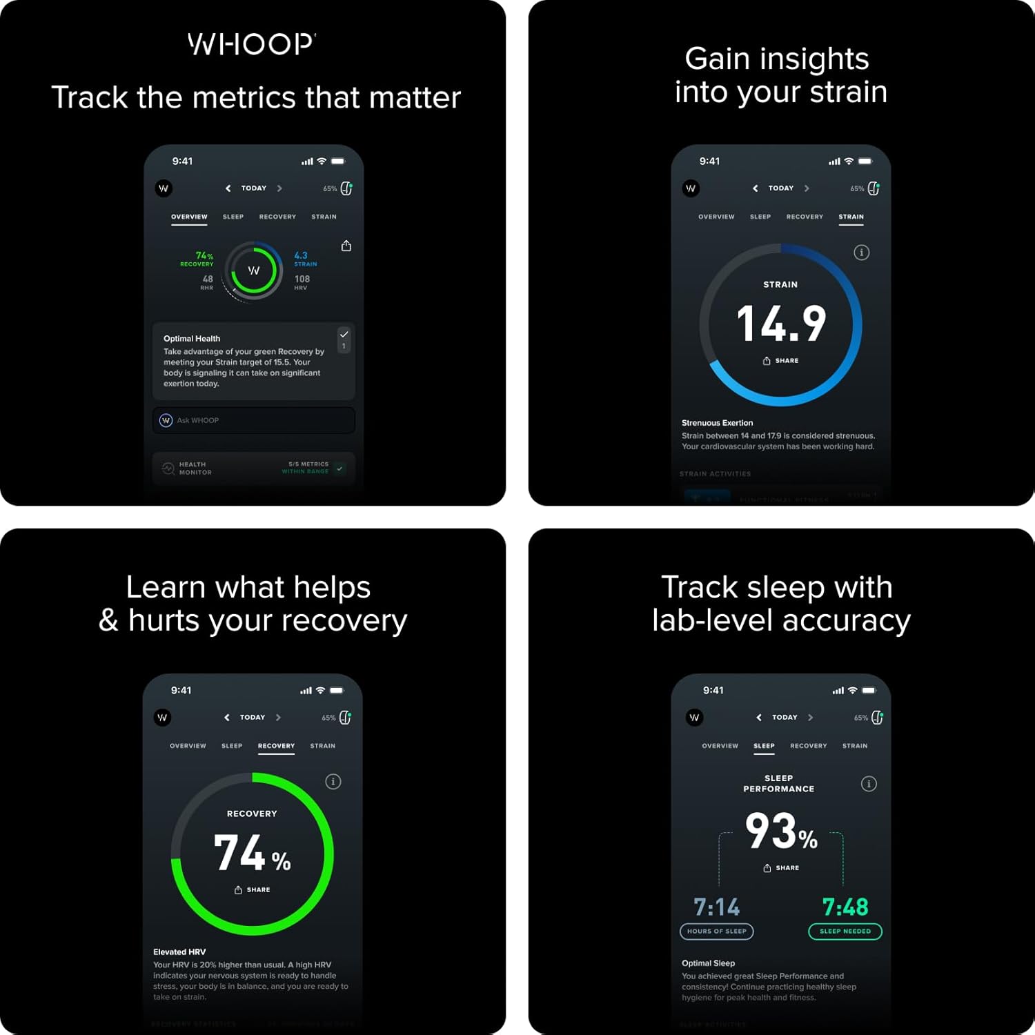 WHOOP 4.0 with 12 Month Subscription – Wearable Health, Fitness & Activity Tracker – Continuous Monitoring, Performance Optimization