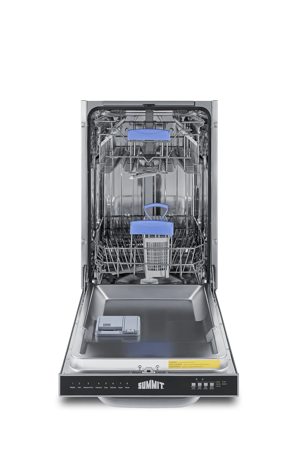 Summit Dw185ada 18" Wide 8 Place Setting Built-In Top Control Dishwasher - Stainless Steel