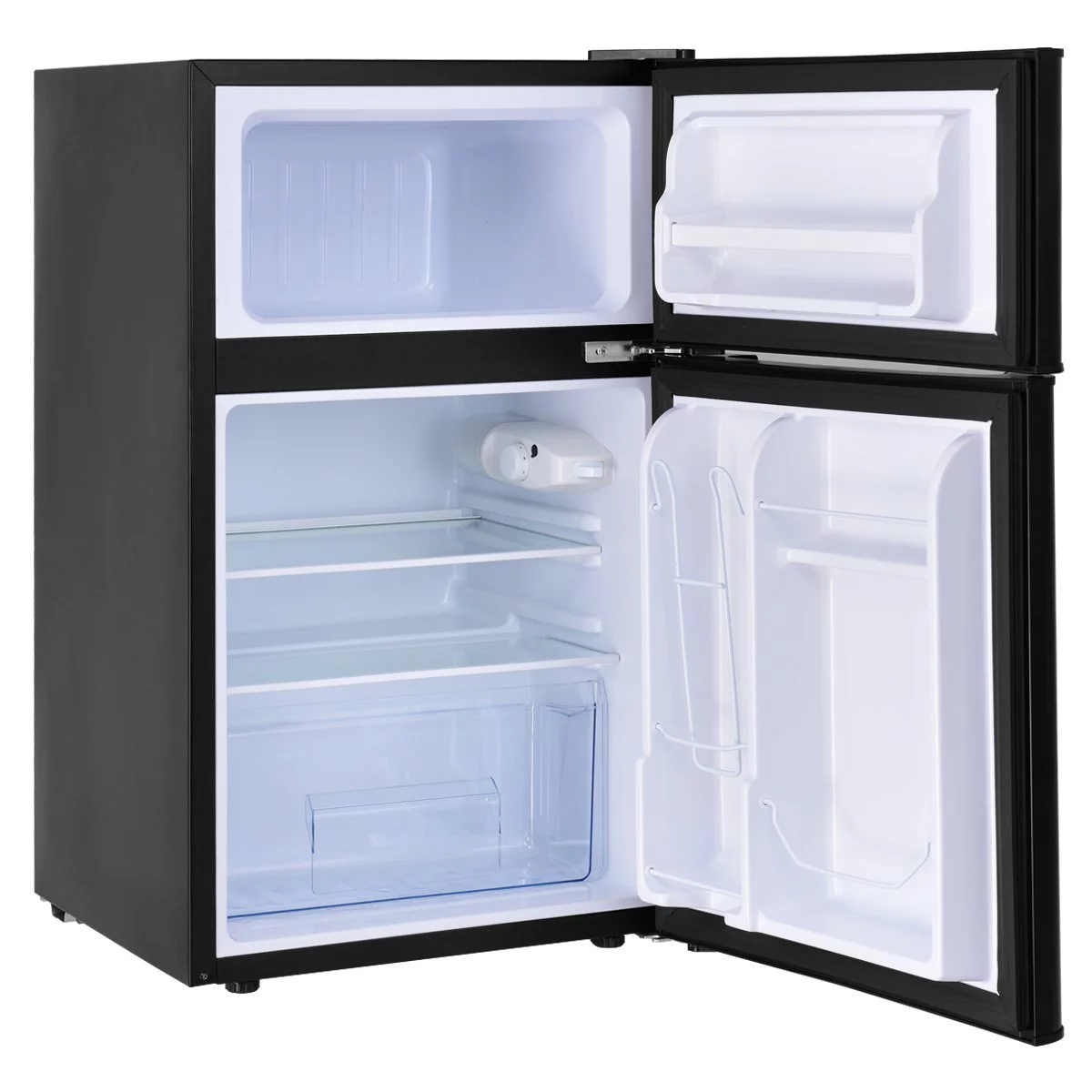 RCA 3.2 Cu Ft Two Door Mini Fridge with Freezer RFR832, Black