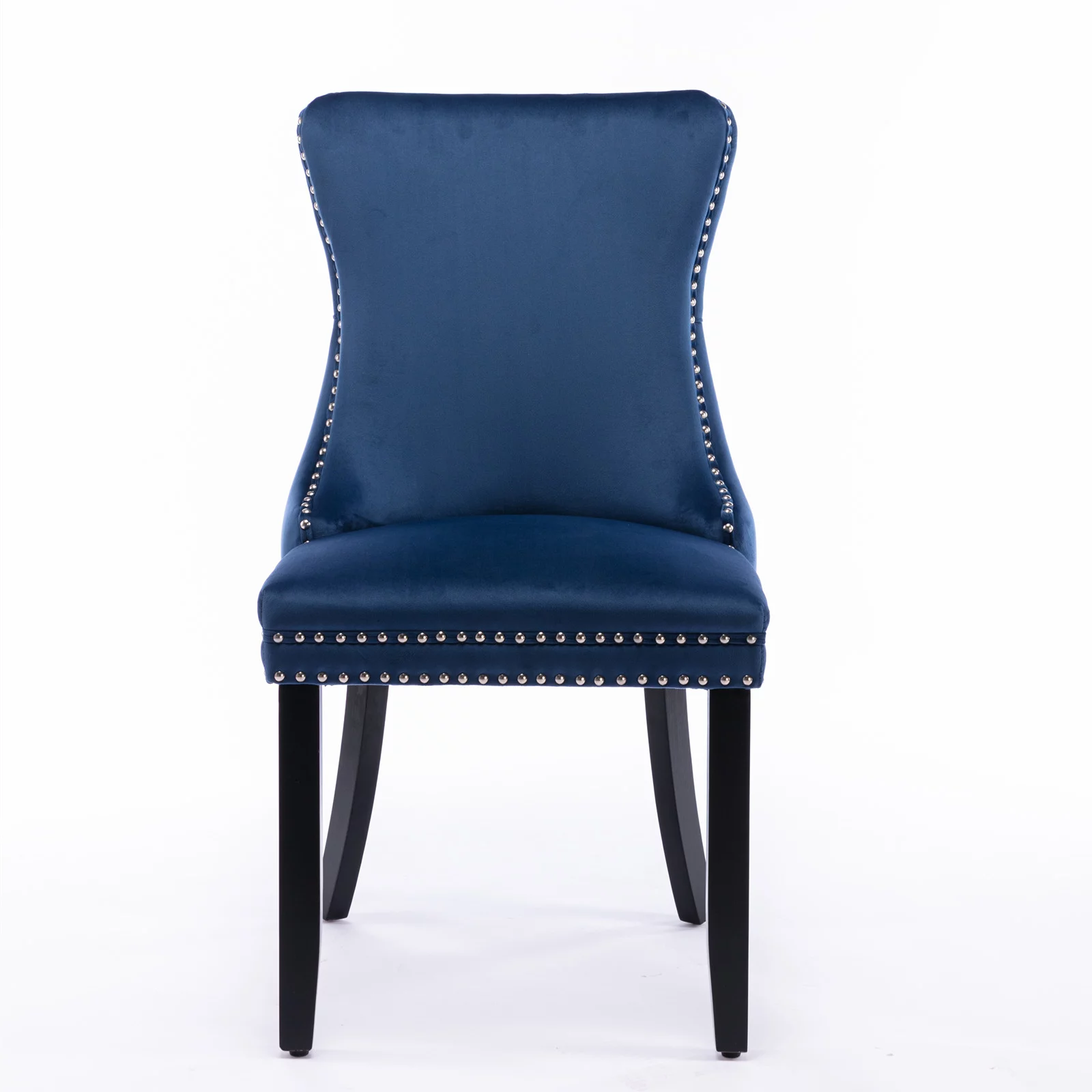 SYNGAR Velvet Dining Chairs Set of 2, Upholstered Wing Back Dining Chair with Handcrafted Button Tufted, Nailhead Trim