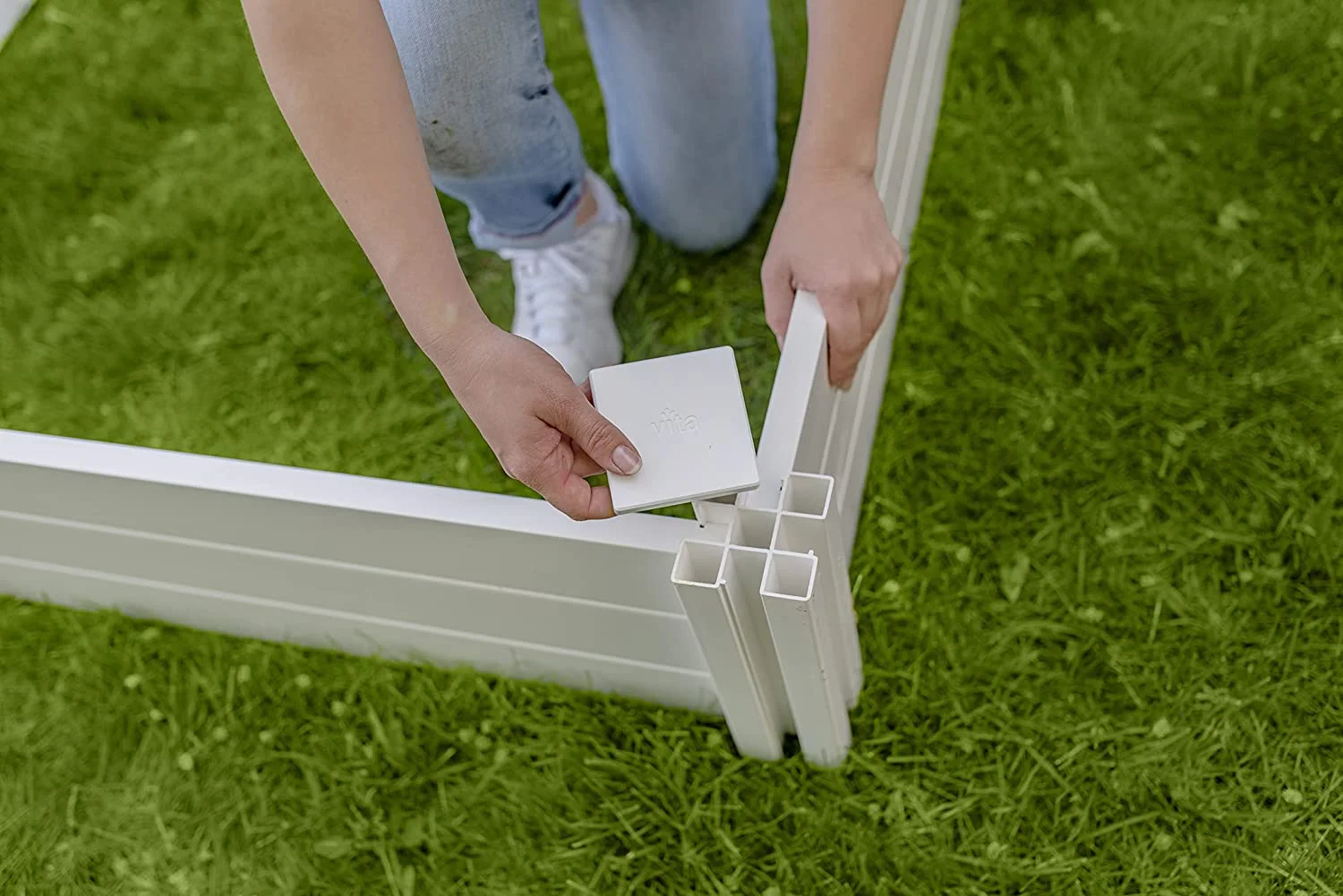 Vita Classic 4 ft x 4 ft x 11 in White Vinyl Raised Garden Bed, VT17108 - Curated Treasures Market