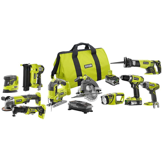 Ryobi p1819 18V one + lithium ion combination Kit (9 tools: drilling / driver, impact drill, reciprocating saw, circular saw, multi tool