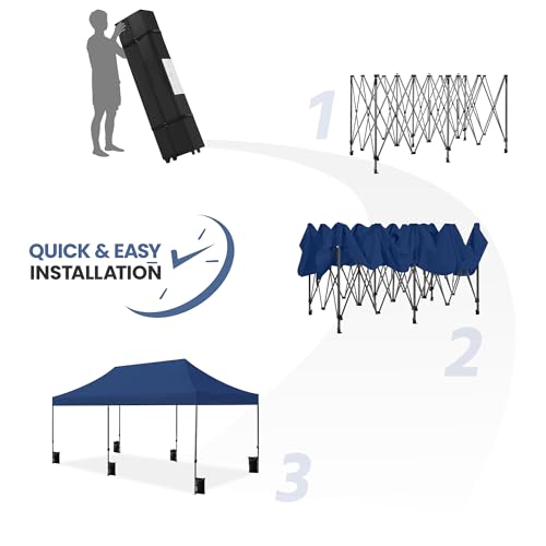 Yaheetech Heavy Duty Pop Up Canopy Tent, 10x20 Commercial Instant Shelter Tent for Wedding, Parties, Adjustable Outdoor Canopy with Wheeled Carry Bag