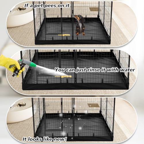 PJYuCien Dog Playpen Plus Storage Bag, 32" H 8 Panels Puppy Pen with Square Bottom, Heavy Duty Dog Fence for Puppies/Small Dogs