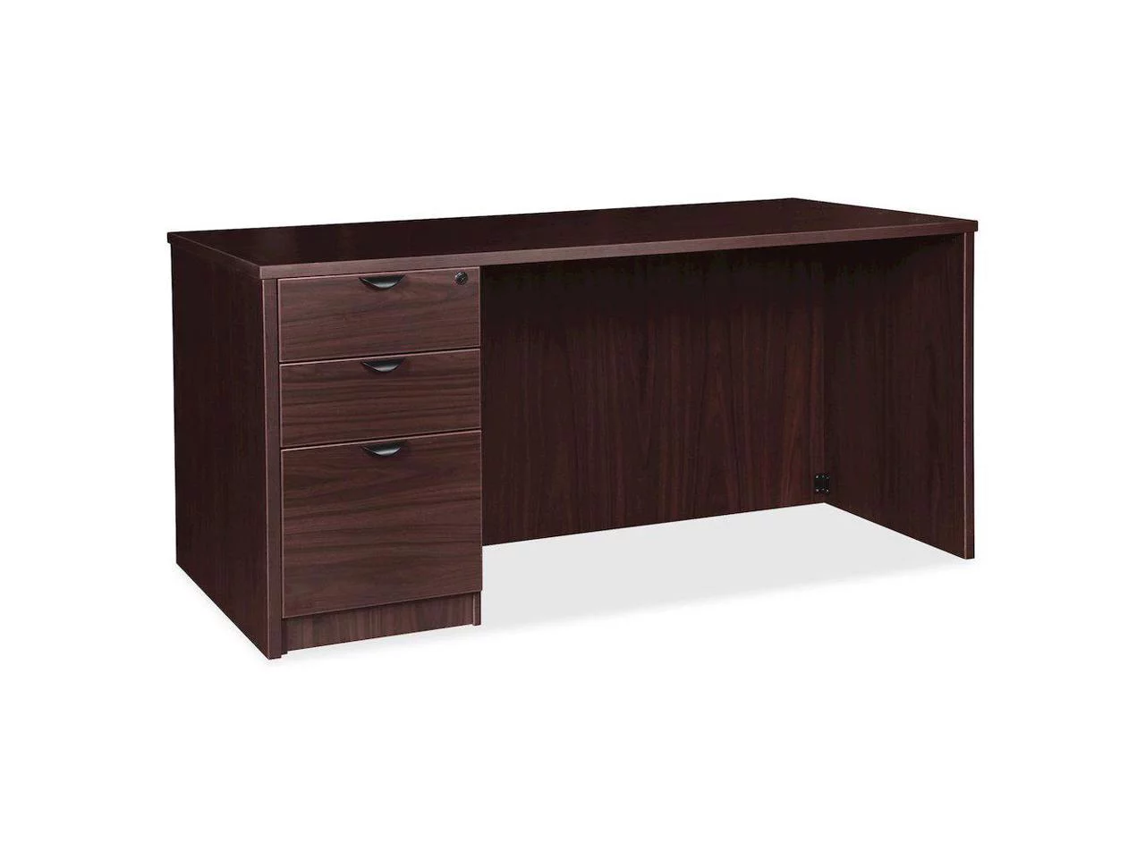 Lorell Prominence 2.0 Espresso Laminate Box/Box/File Left-Pedestal Desk - 3-Drawer 1" Top, 72" x 36" x 29" - 3 x File Drawer(s), Box Drawer(s)