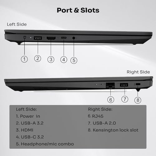 Lenovo V-Series V15 Business Laptop, 15.6" FHD Display, AMD Ryzen 7 7730U, 40GB RAM, 1TB SSD, Numeric Keypad, HDMI, RJ45, Webcam, Wi-Fi