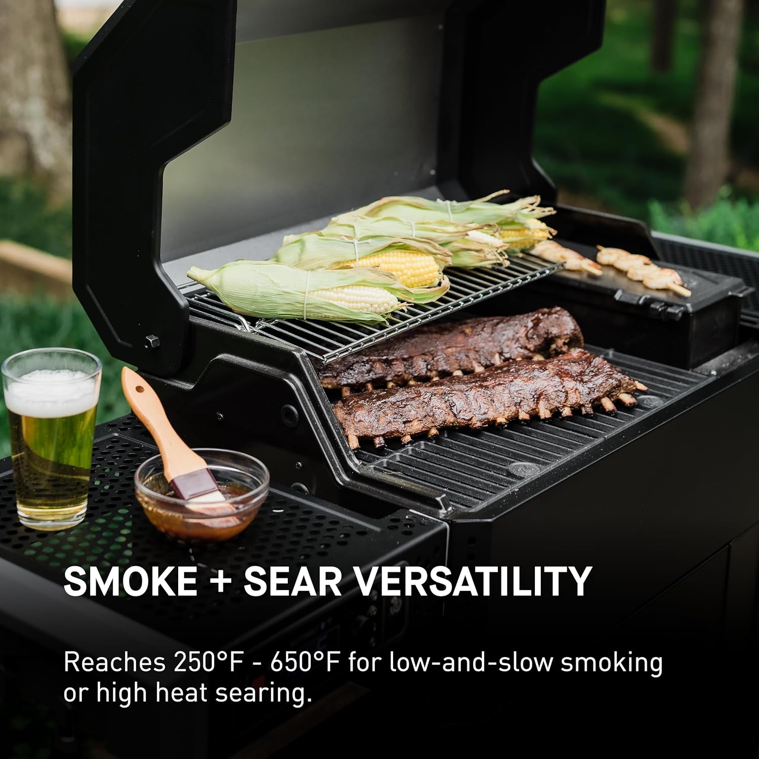 Masterbuilt AutoIgnite 545 Digital Charcoal Grill and Smoker Combo for Easy Grilling, Digital Control, App, Sear Plate