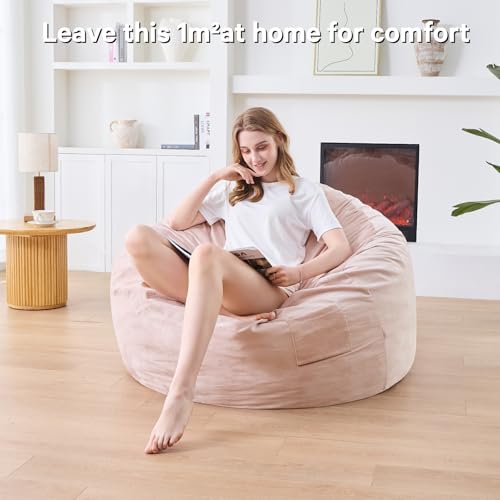 Bean Bag Chairs for Adults - Giant Bean Bag Chair Convertible Bean Bag Bed - Beanbag Chair with Micro Fiber Cover/Furniture Foam Filler