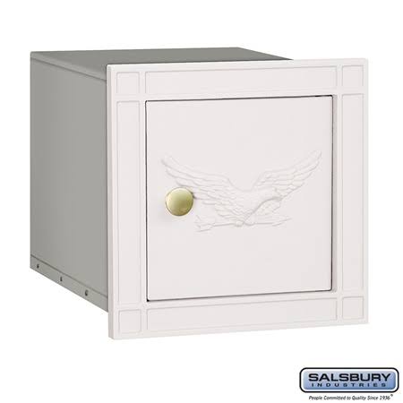 Salsbury Industries 4140E-BLK Cast Aluminum Column Mailbox - Non-Locking - Eagle Door - Black