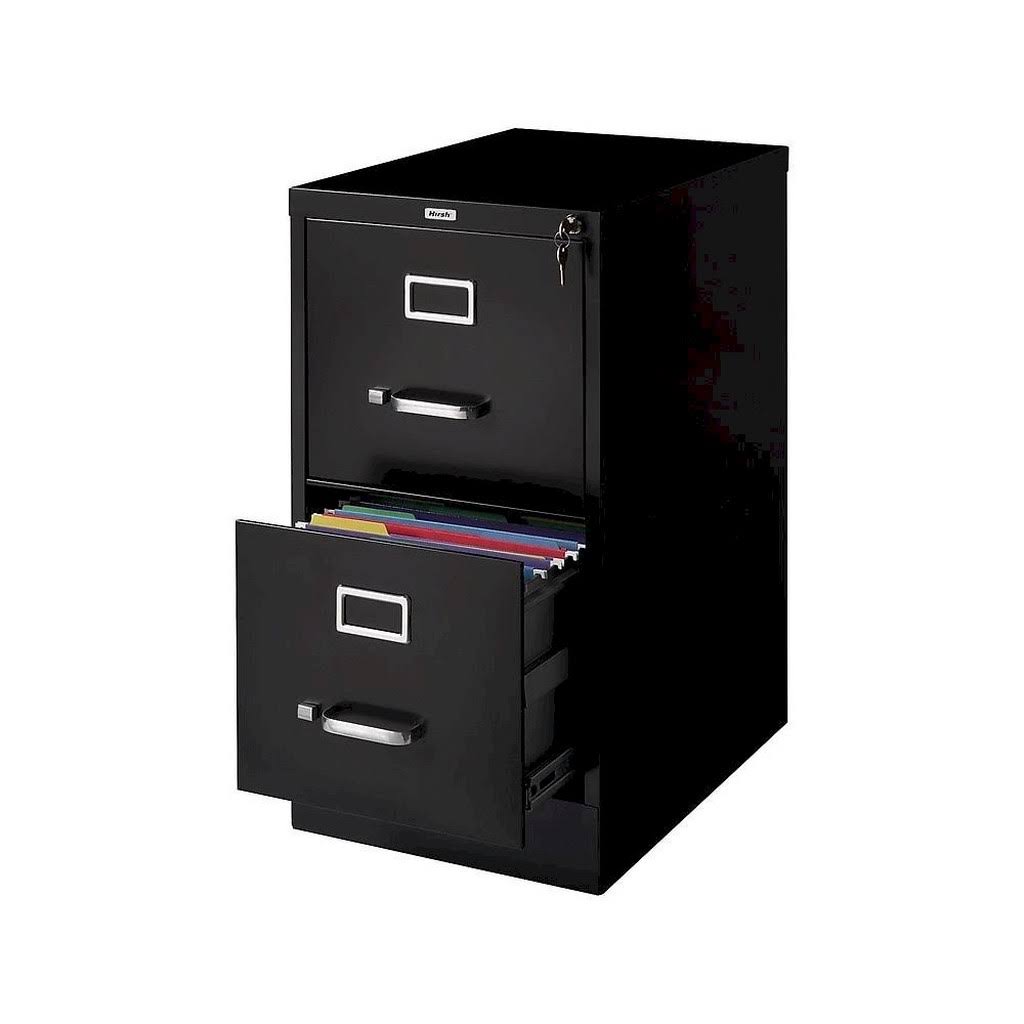 Staples Vertical File Cabinet 22 2- Drawer Letter Size Black
