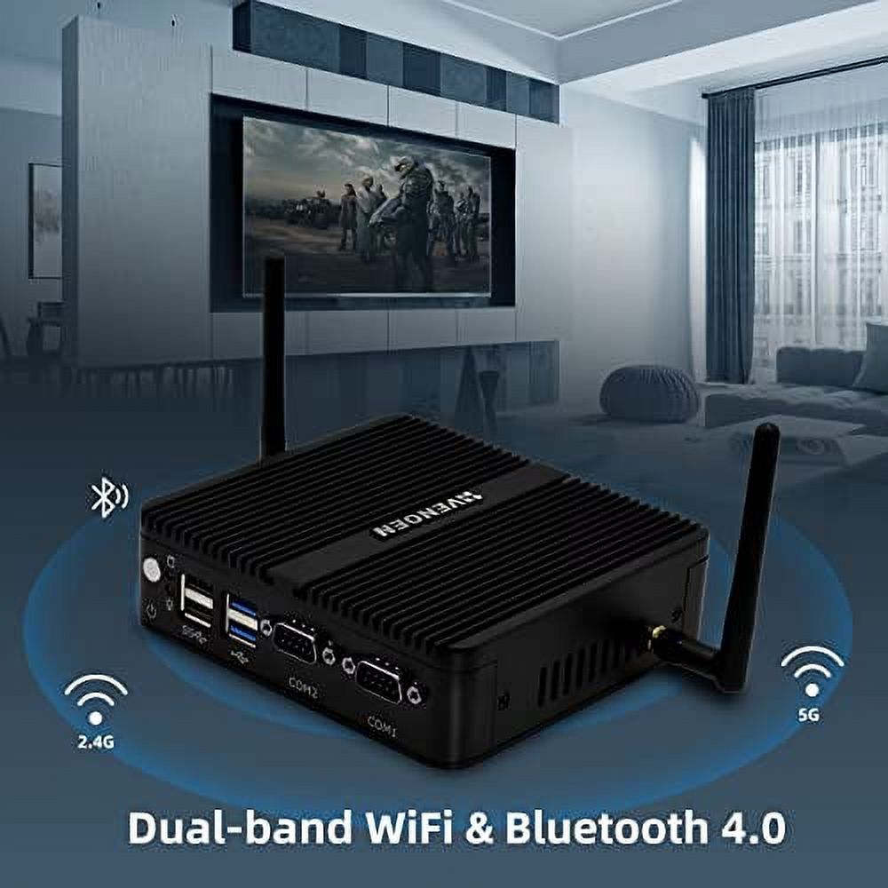 Mini PC Celeron J4125 Windows 11 pro, 32GB DDR4 RAM 512GB SSD, HD-MI, VGA, 4K Output, 2xRS232 COM, Dual Gigabit LAN, USB3.0, Dual Band WiFi, BT