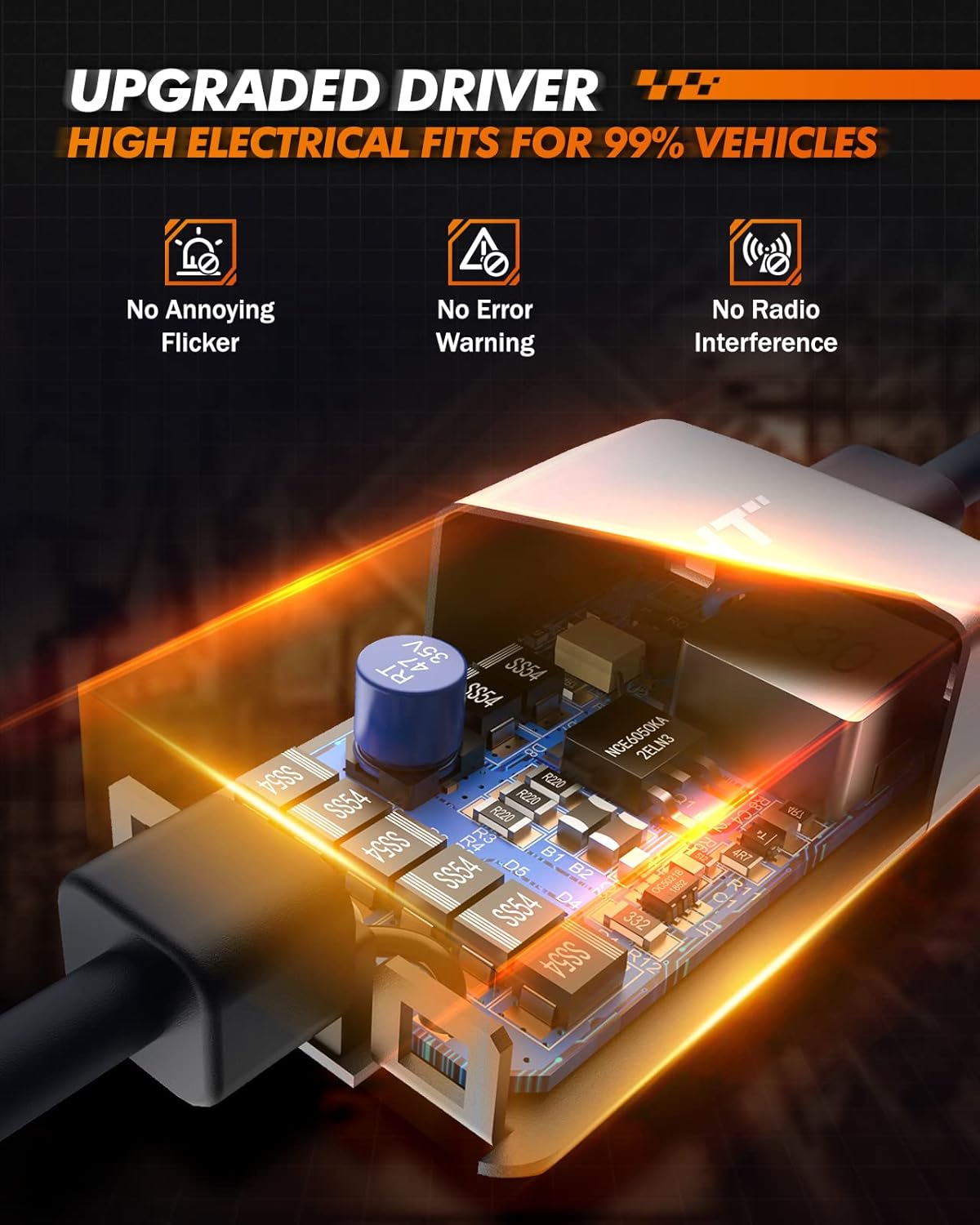 SEALIGHT H11/H8/H9 LED Bulbs, 20000LM 100W 600% Brightness Night Driving Vision LED Light with Fan, 50,000+ Hour Lifespan, Easy Installation
