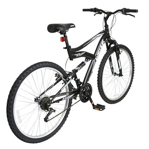 WEIZE Mountain Bike, 26 27.5 inch Outdoor Hybrid Bikes,18-Speed/High-Carbon Steel/Dual Full Suspension, Adjustable Ergonomic Seat for Men Women Adult