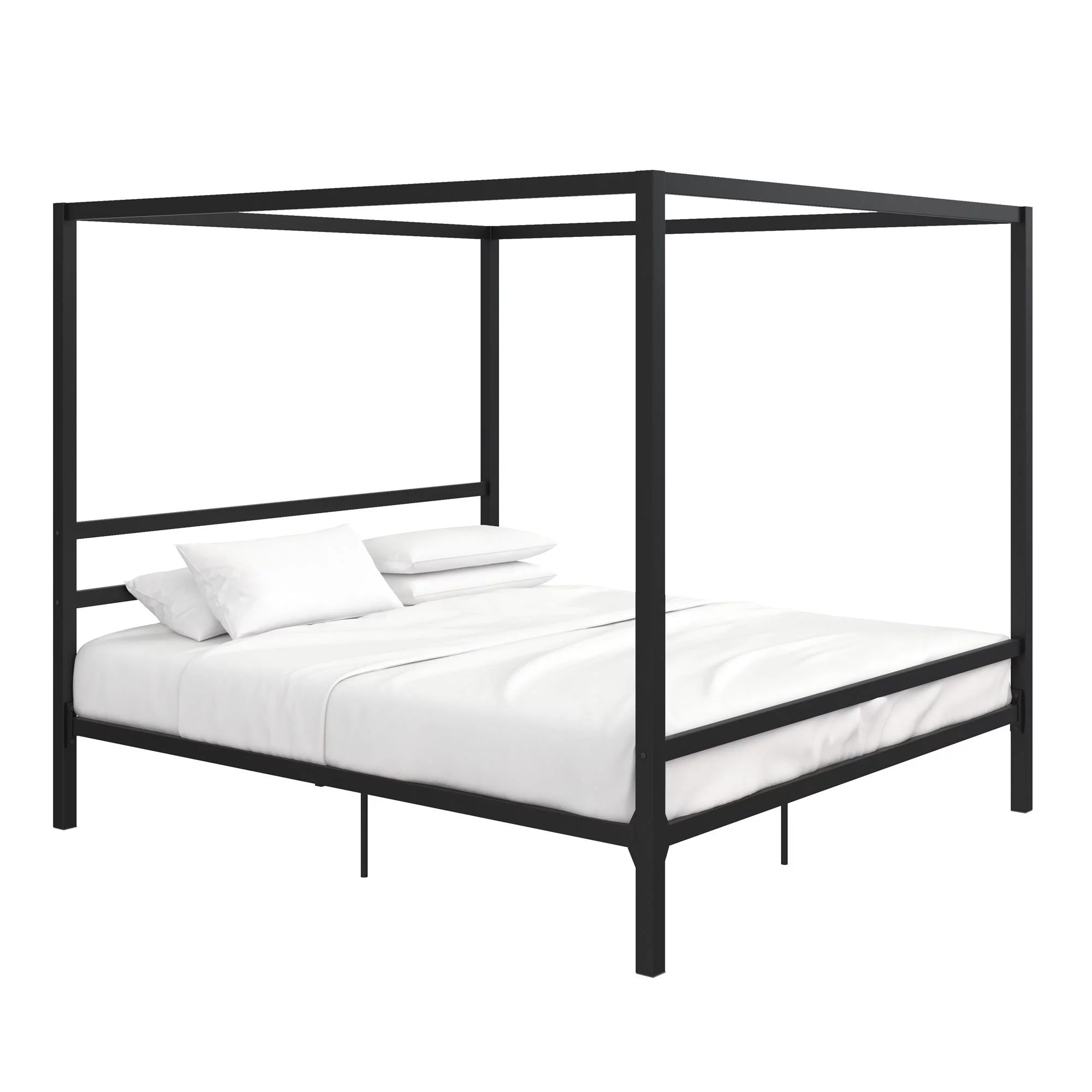 DHP Modern Metal Canopy Platform Bed Frame, King, Black