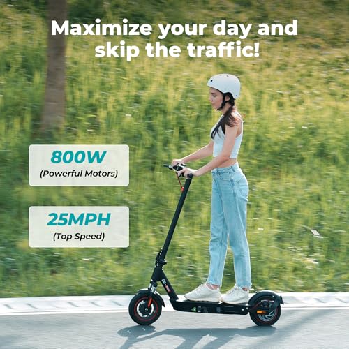 iScooter Electric Scooter Adults, 50/37 Miles Long Range,25/28 MPH Max Speed,750/800W Motor E Scooter Foldable with 10" Pneumatic Tires, Turn Signals