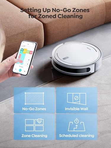 Vyzzle Robot Vacuum, 5000Pa Robot Vacuum and Mop, Smart Navigation, Ultra Slim Robot Vacuum Cleaner Self-Charging, Wi-Fi/App/Alexa Control