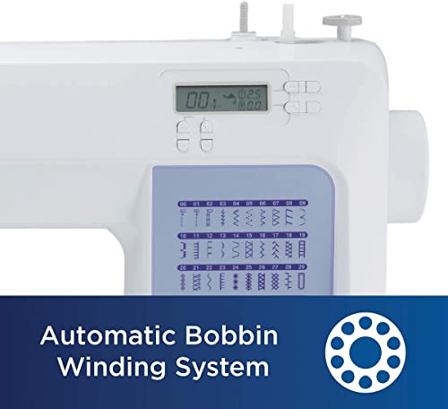 Brother CS5055 Computerized Sewing Machine, 60 Built-in Stitches, LCD Display, 7 Included Feet, White