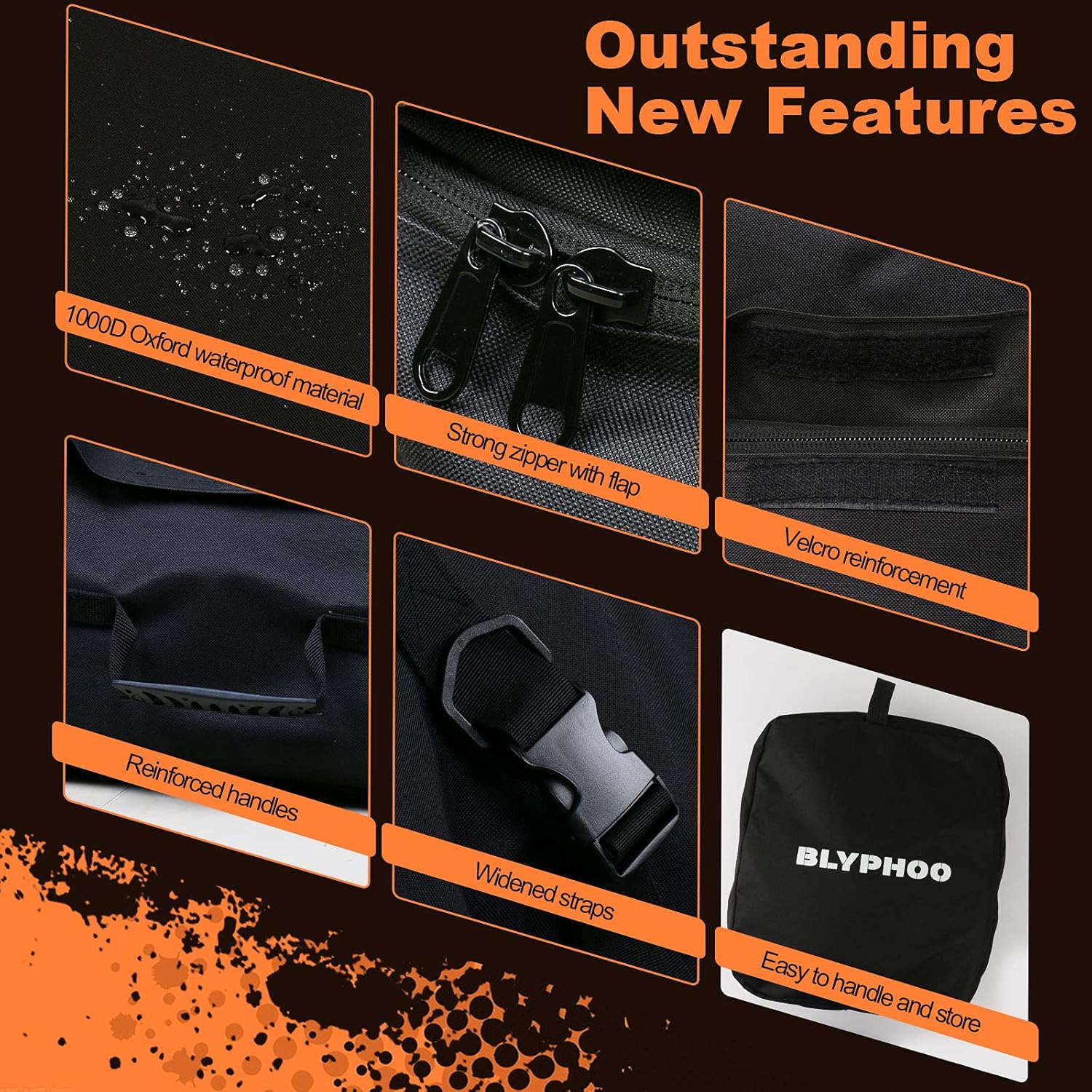 BLYPHOO 20 Cubic Feet Rooftop Cargo Carrier，Upgraded Car Roof Bag, Waterproof Rooftop Cargo Bag