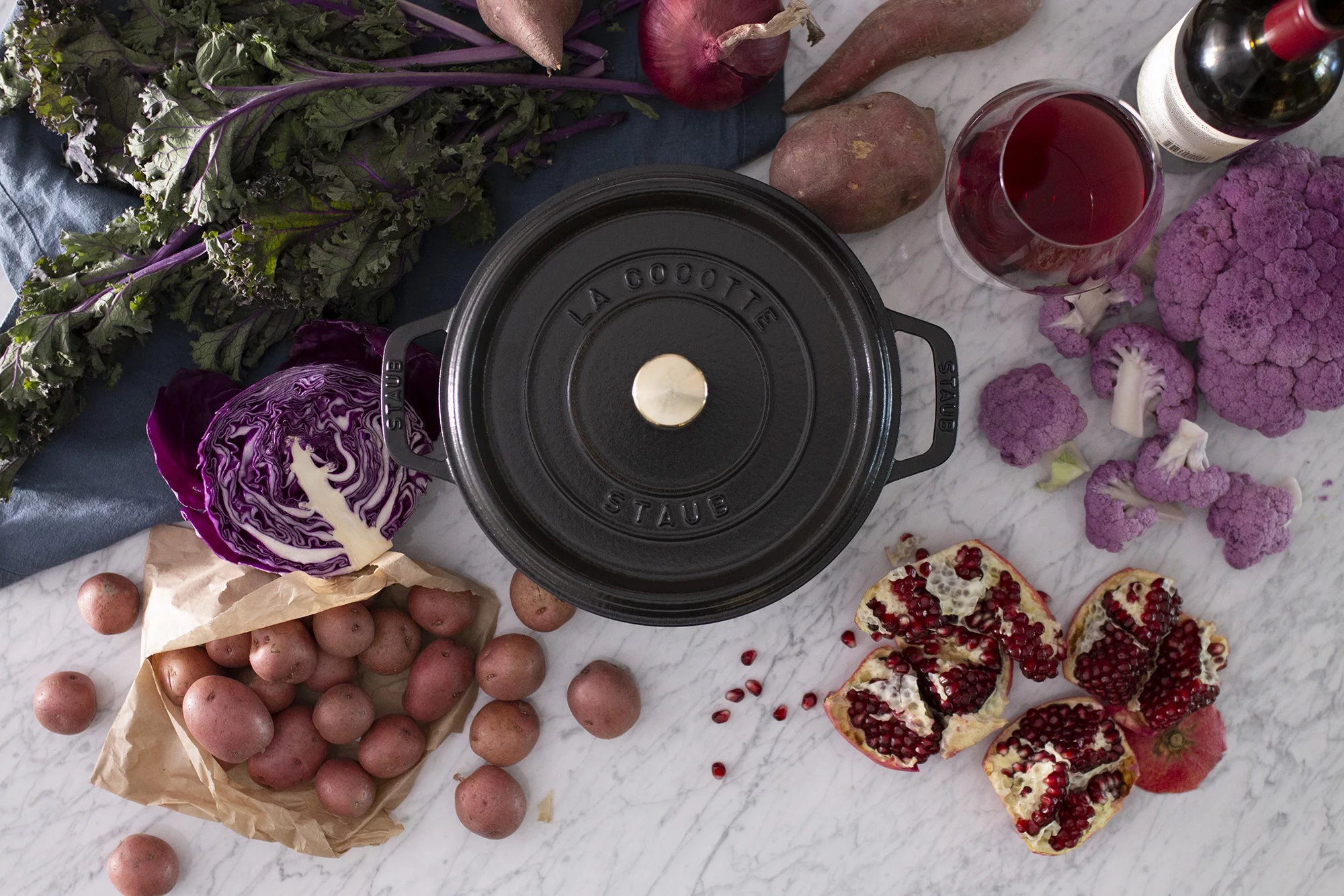 Staub Cast Iron 4-Qt Round Cocotte - Matte Black