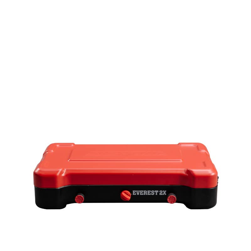 Camp Chef Mountain Series Everest 2X - High Output Two-Burner Camp Stove - Lid Doubles as Windscreen - Portable Cooking Stove - For Outdoor Cooking