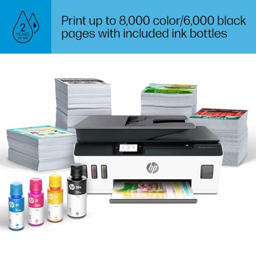 HP Smart -Tank Plus 651 Wireless All-in-One Ink -Tank Printer, up to 2 Years of Ink in Bottles, Auto Document Feeder, Mobile Print, Scan, Copy