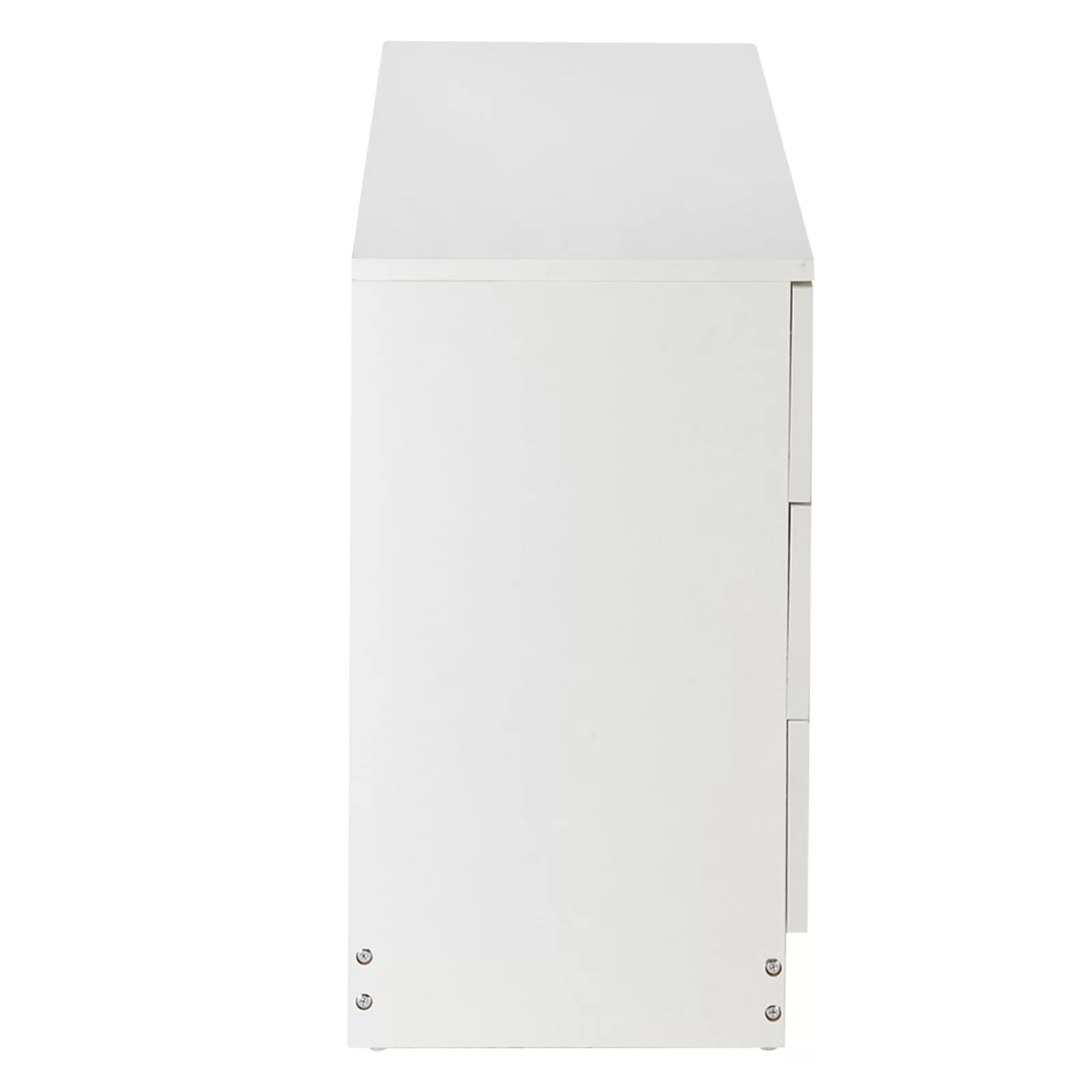 3-Drawer Dresser, White Chester Drawer Bedside Nightstand for Bedroom, Under Desk File Storage Cabinet for Office with Sliding Drawer Metal Handle
