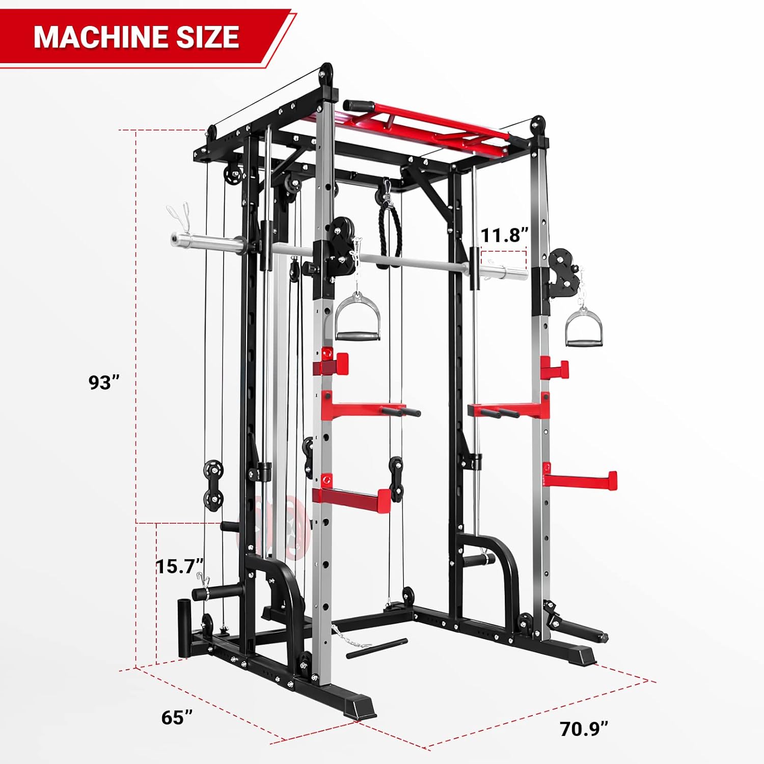 Mikolo Smith Machine, Power Cage with LAT Pull Down System, Total Body Workout for Home Gym&hellip;