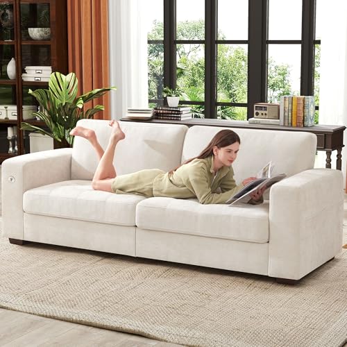 Ihanherry 111.4" U Shaped Modern Cloud Sofa Modular Sectional Couch with 2 Ottoman, 5-Seat Chenille Deep Seat Sofa with Pillow for Living Room
